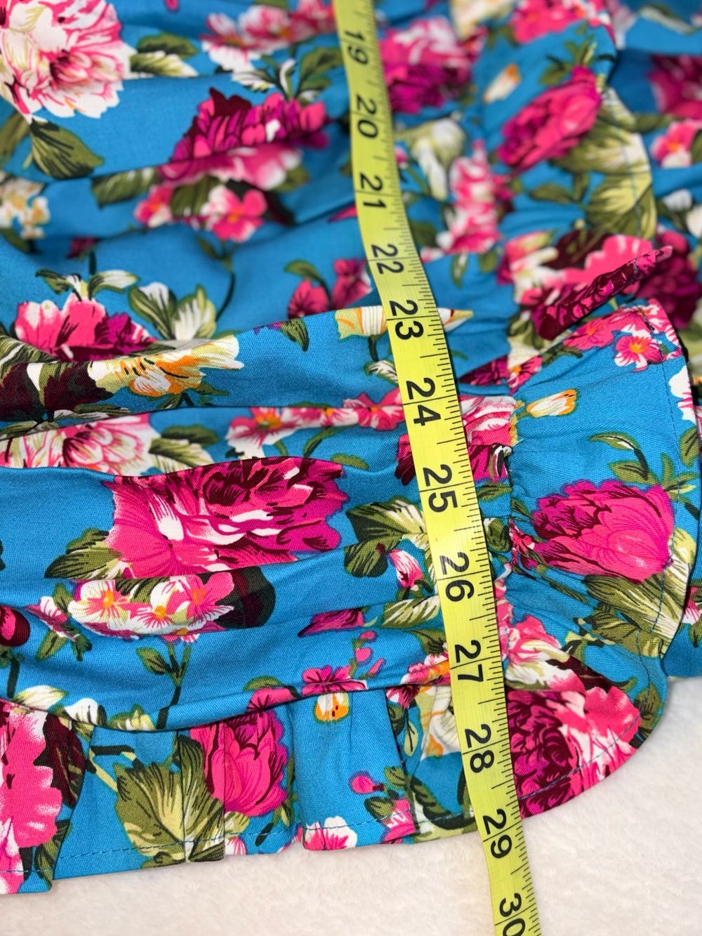 MABLE Vintage Floral Ruffle Ruching Strapless Dress sz M - Picture 7 of 9